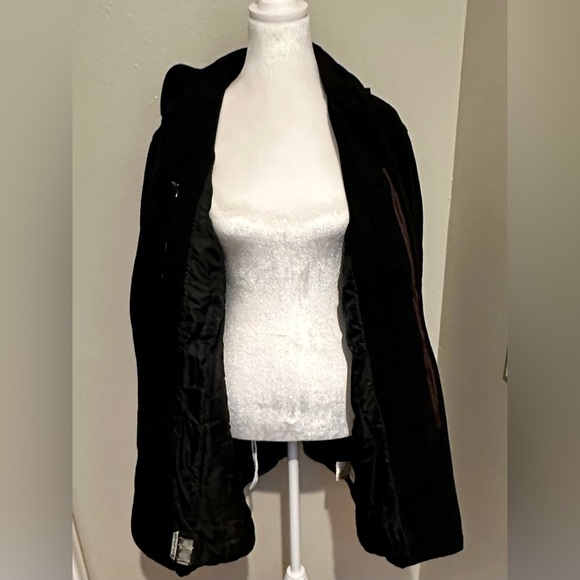 Gap Women’s Wool Blend Hidden‎ Button Black Topcoat Size S - Picture 4 of 12